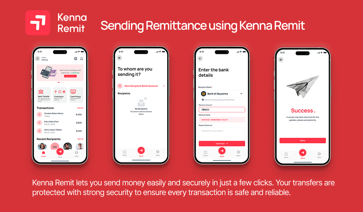 Kenna Remit mobile application